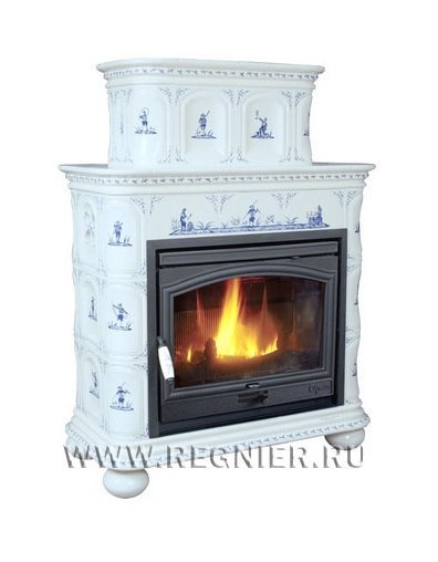 Чугунная изразцовая печь камин Regnier Женевьев / Genevieve