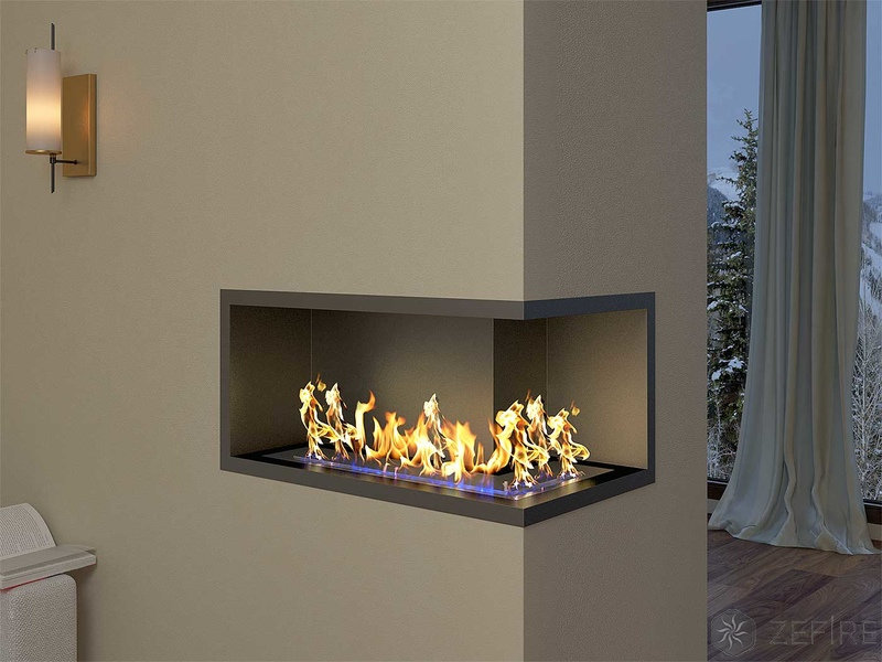 Биокамин ZeFire Standart для угловой стены 1000