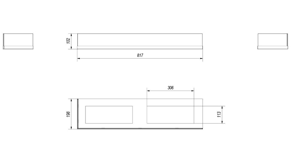 Стекло декоративное для биокамина Delta L/900