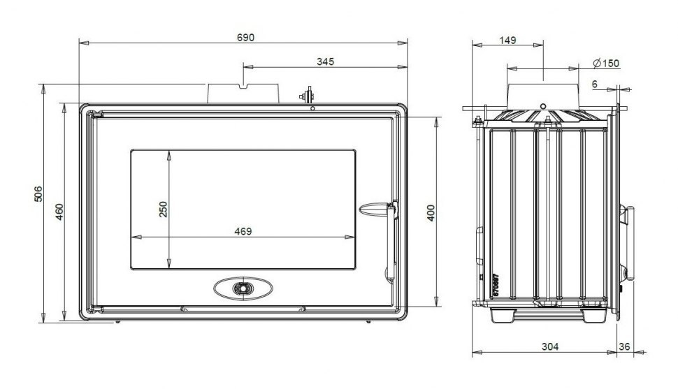 Каминная топка Invicta Optimise (Оптимист) с заслонкой