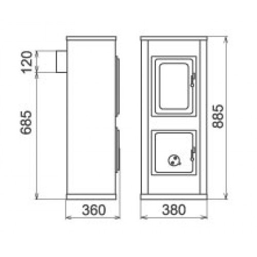Печь-камин Thorma Verona (черная)