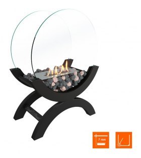 Биокамин напольный SteelHeat WOOD 400 черный