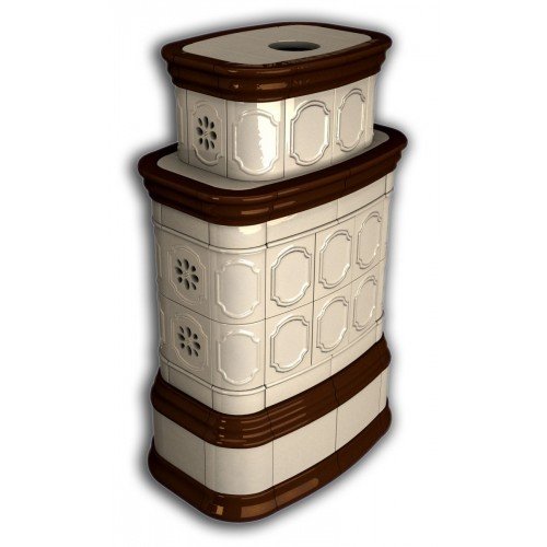 Каминная облицовка КимрПечь Сконе центральная двухъярусная Шоколад