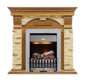 Каминокомплект Dublin -  Дуб / Сланец с очагом Danville Chrome FB2