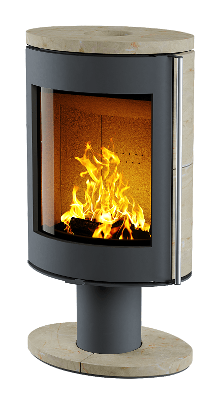 Печь-камин Астов OVAL Крема Беж