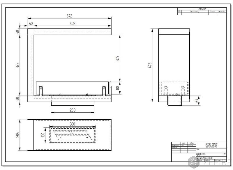 Биокамин торцевой сквозной ZeFire Standart 500