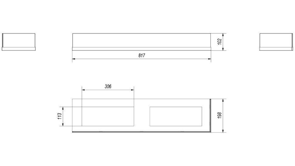 Стекло декоративное для биокамина Delta P/900