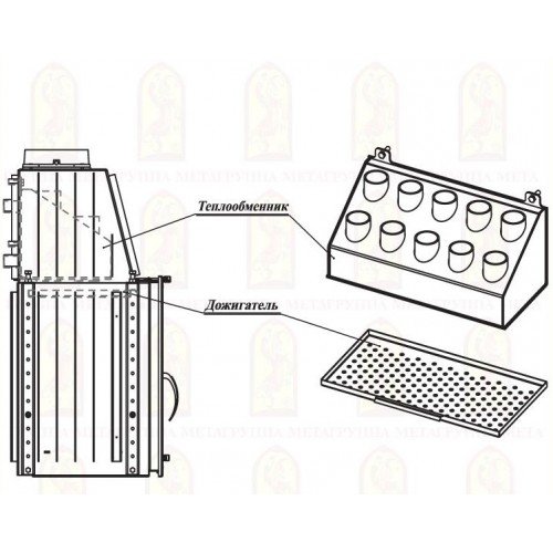 Каминная топка Мета Metafire Эльба Аква 800Ш