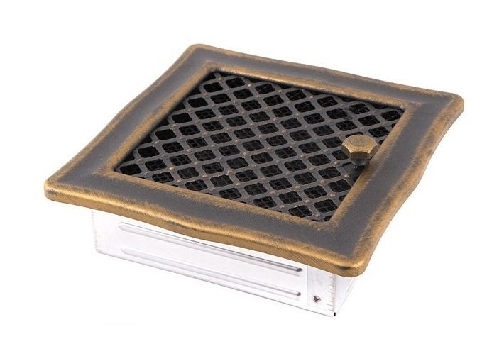 Решетка вентиляционная Deco золотая патина с жалюзи