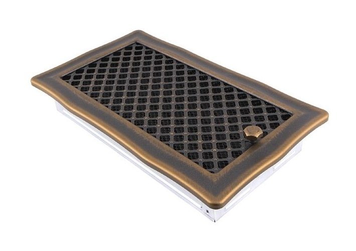 Решетка вентиляционная Deco золотая патина с жалюзи