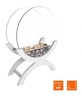 Биокамин напольный SteelHeat WOOD 500 белый