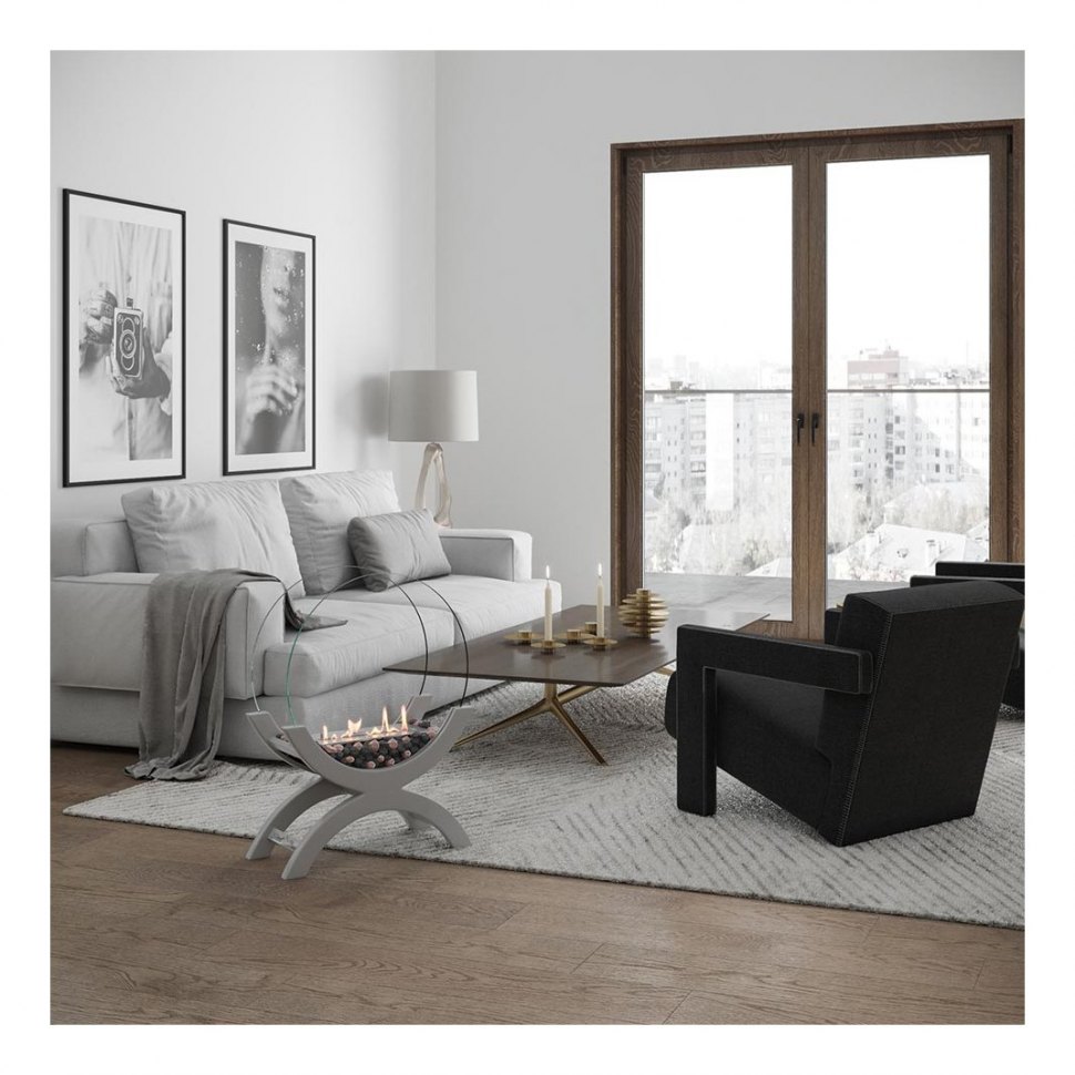 Биокамин напольный SteelHeat WOOD 500 белый