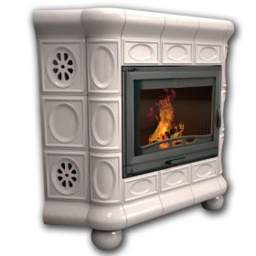 Каминная облицовка КимрПечь Медальон угловая Белый