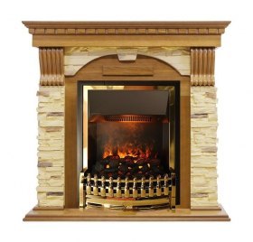 Каминокомплект Dublin -  Дуб / Сланец с очагом Atherton