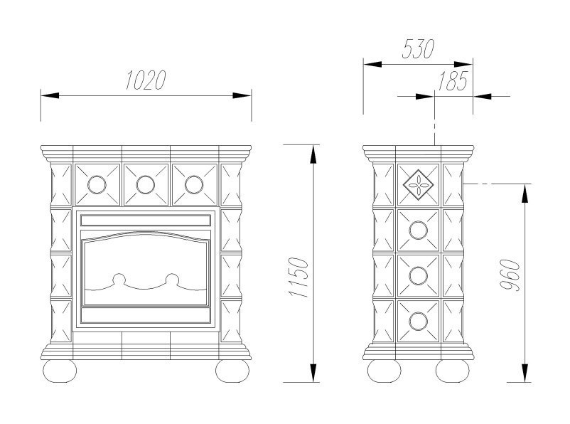Чугунная изразцовая печь камин Regnier Ивелин / Yveline