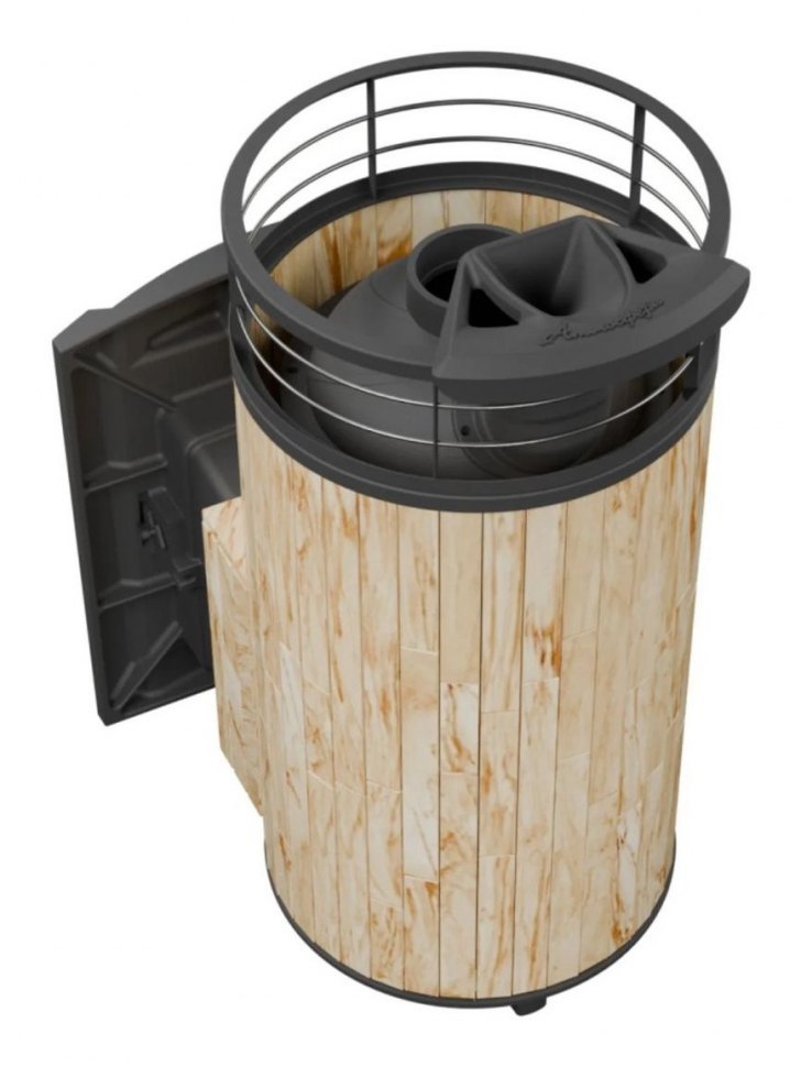 Банная печь Атмосфера XL Окаменевшее дерево + сетка с Тоннелем