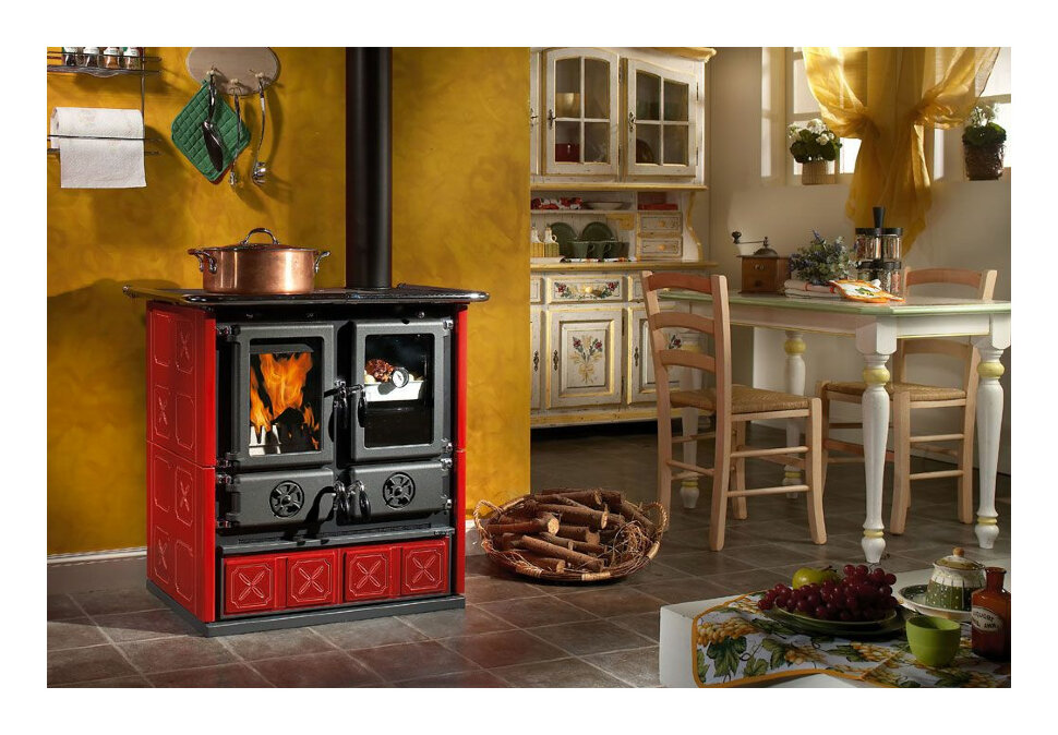 Чугунная отопительно варочная печь La Nordica Rosetta Maiolica