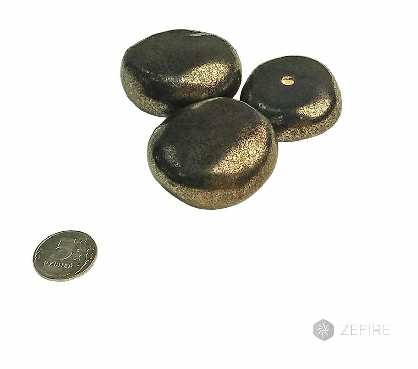 Декоративные керамические камни золотые 14 шт (ZeFire)
