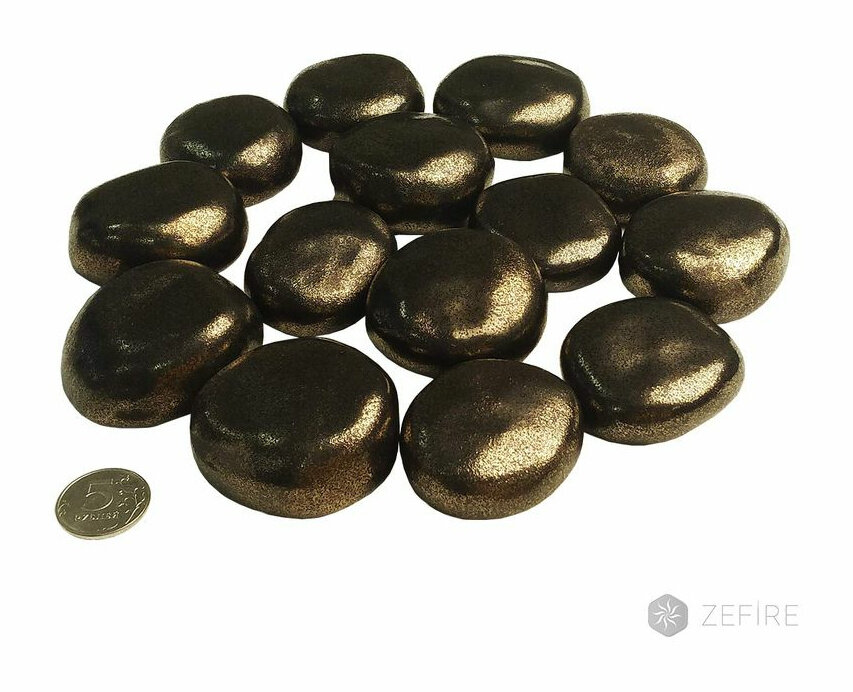 Декоративные керамические камни золотые 14 шт (ZeFire)