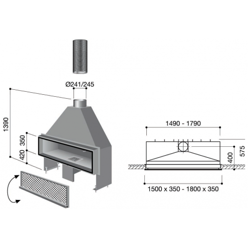 Камин дровяной Focus Neofocus 1500