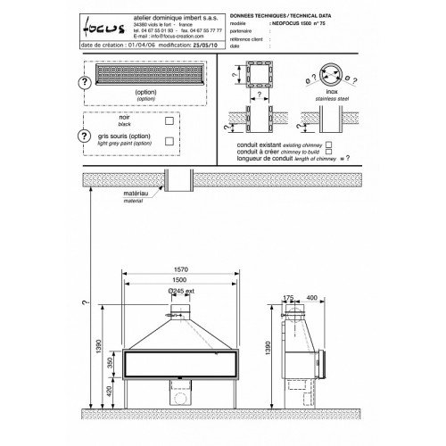 Камин дровяной Focus Neofocus 1500