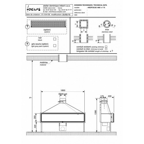 Камин дровяной Focus Neofocus 1500