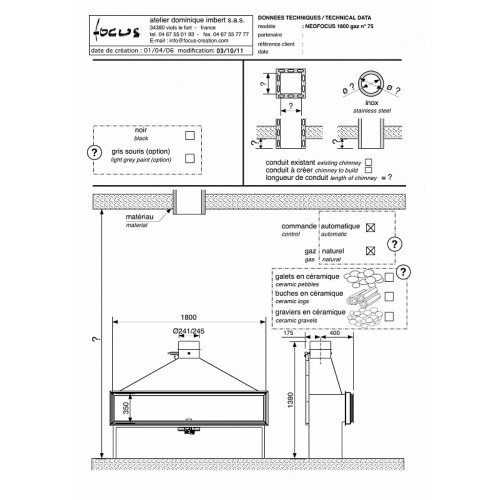 Камин дровяной Focus Neofocus 1500