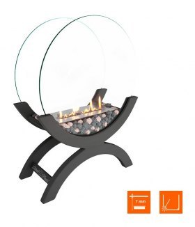 Биокамин напольный SteelHeat WOOD 500 серый