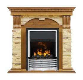 Каминокомплект Dublin -  Дуб / Сланец с очагом Flagstaff