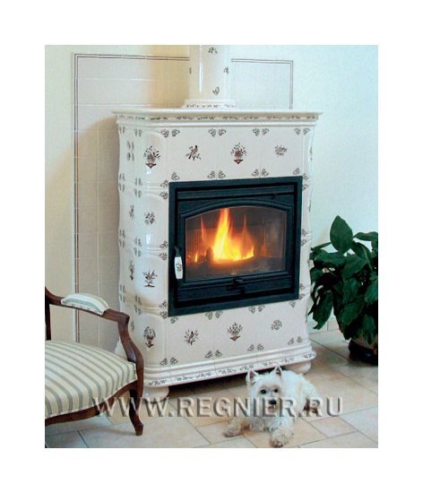 Чугунная изразцовая печь камин Regnier Клеманс / Clemence