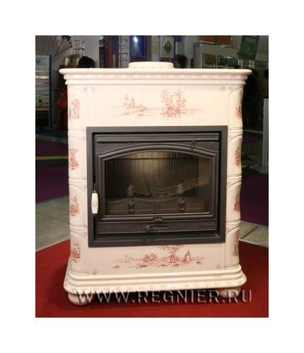 Чугунная изразцовая печь камин Regnier Клеманс / Clemence
