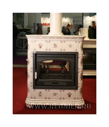 Чугунная изразцовая печь камин Regnier Клеманс / Clemence