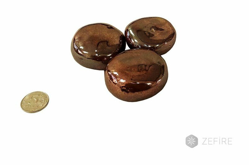 Декоративные керамические камни красное золото 14 шт (ZeFire)