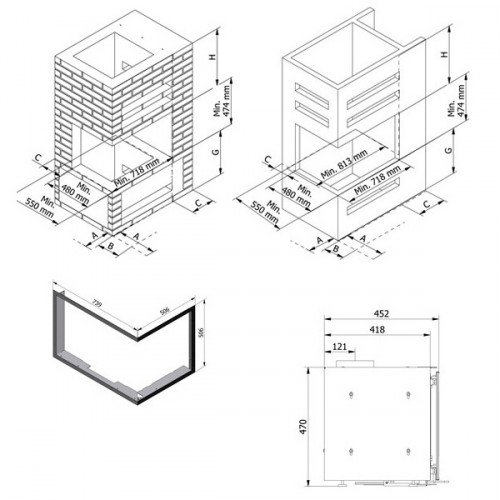Каминная топка Rais 500-2