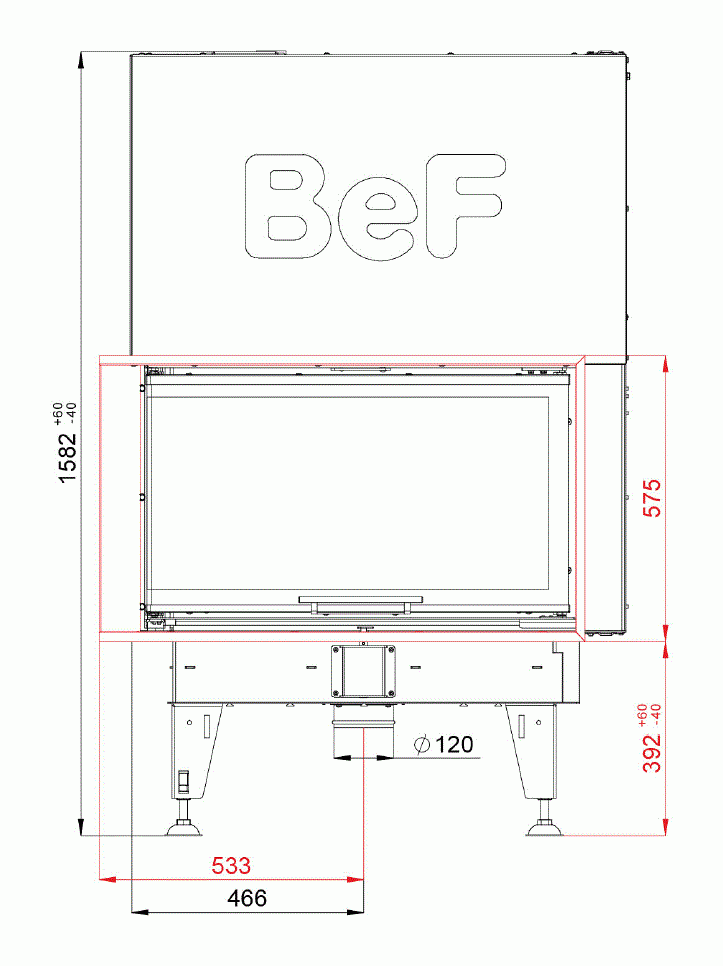 Каминная топка BeF Therm V 10 CP/CL