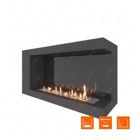 Биокамин угловой SteelHeat LONG 900 правый (Стемалит)