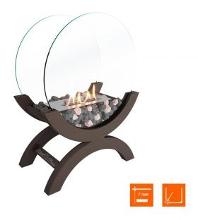 Биокамин напольный SteelHeat WOOD 400 коричневый