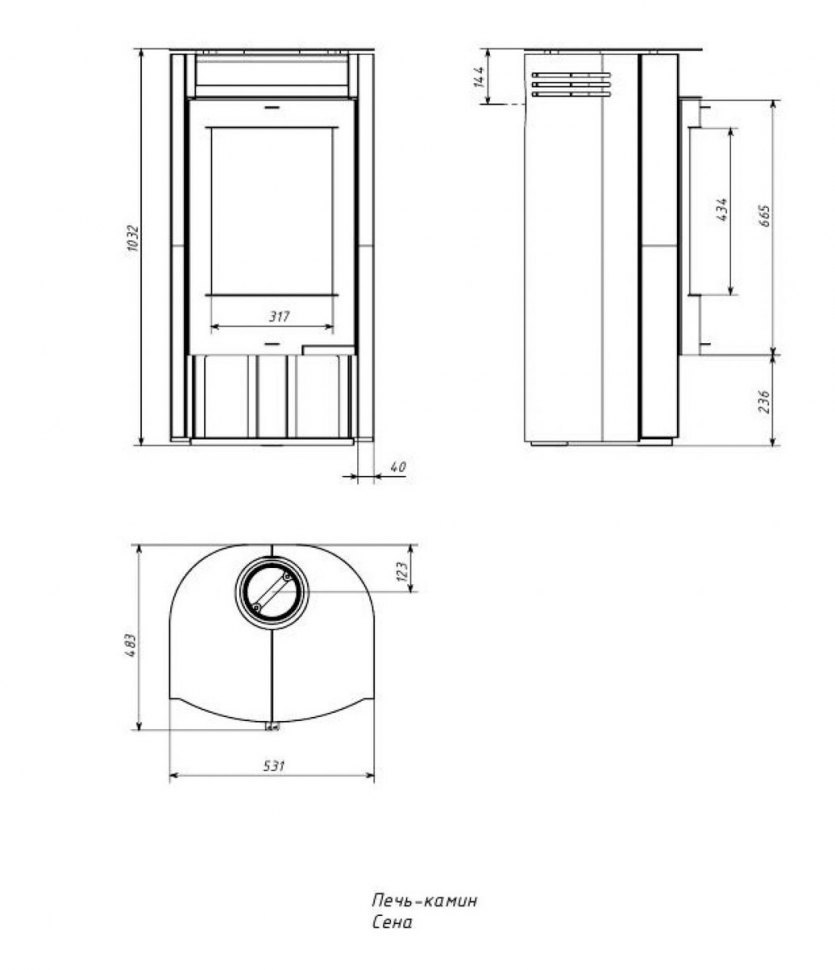 Печь-камин Мета-Бел Сена