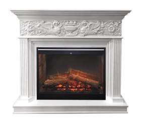 Каминокомплект Palace - Белый с серебром с очагом Symphony 30'' DF3020-INT