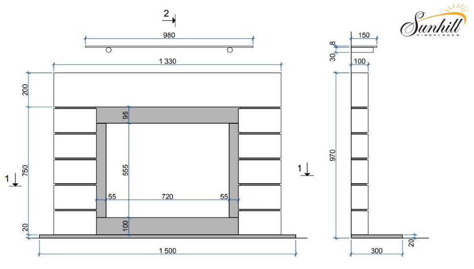 Каминная облицовка Sunhill Stella
