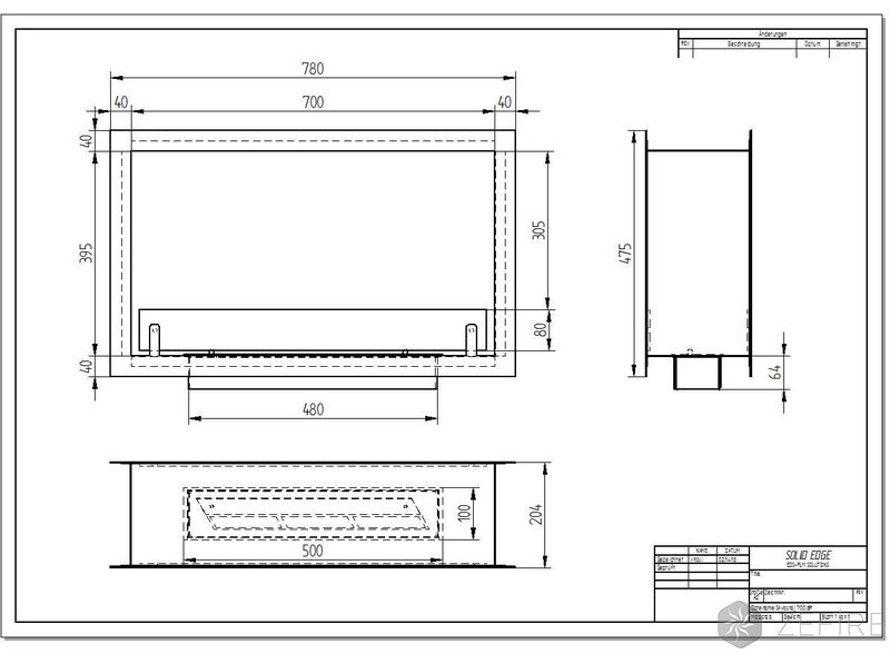 Биокамин сквозной ZeFire Standart 700