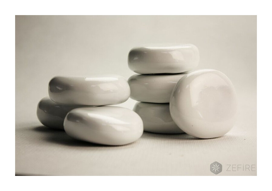 Декоративные керамические камни белые 14 шт (ZeFire)