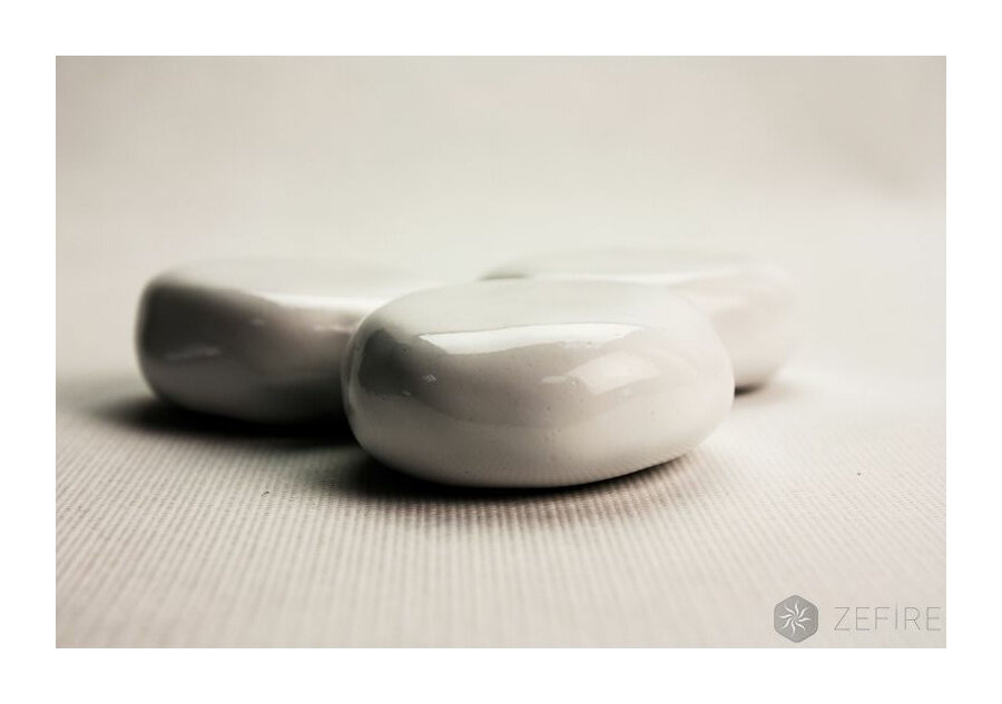 Декоративные керамические камни белые 14 шт (ZeFire)