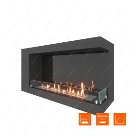 Биокамин угловой SteelHeat LONG 900 правый (Стекло + Стемалит)