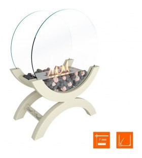 Биокамин напольный SteelHeat WOOD 400 молочный