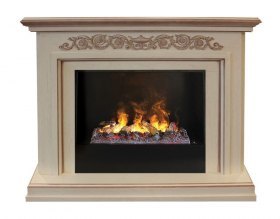 Электрокамин RealFlame Leticia 26 WT 3D Cassette 630 + Black вставка