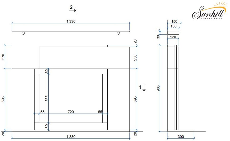 Каминная облицовка Sunhill Ego