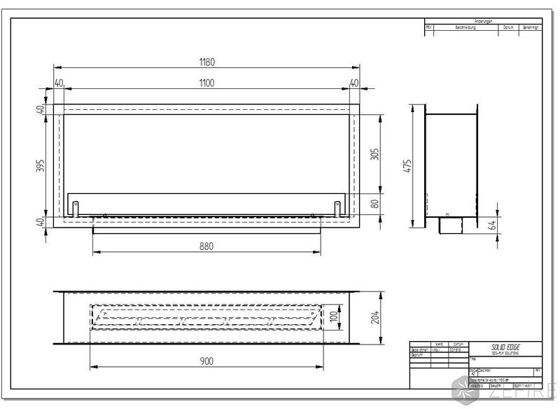 Биокамин сквозной ZeFire Standart 1100