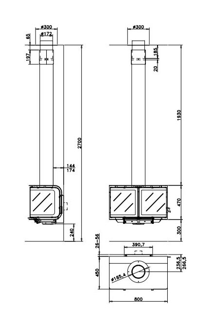Камин Rocal City 2 doors