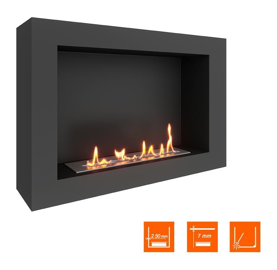 Биокамин SteelHeat WALL ONE 800 черный (Стандарт)